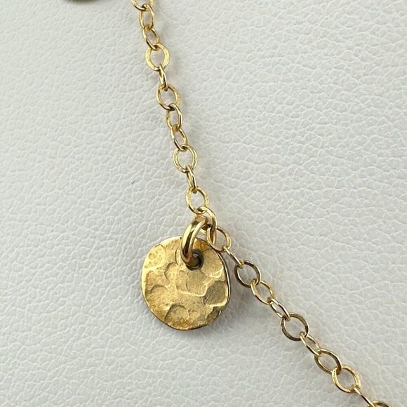 Kenda Kist Talia 14k Gold Filled gf Five textured Disc Gold Necklace - Picture 2 of 4